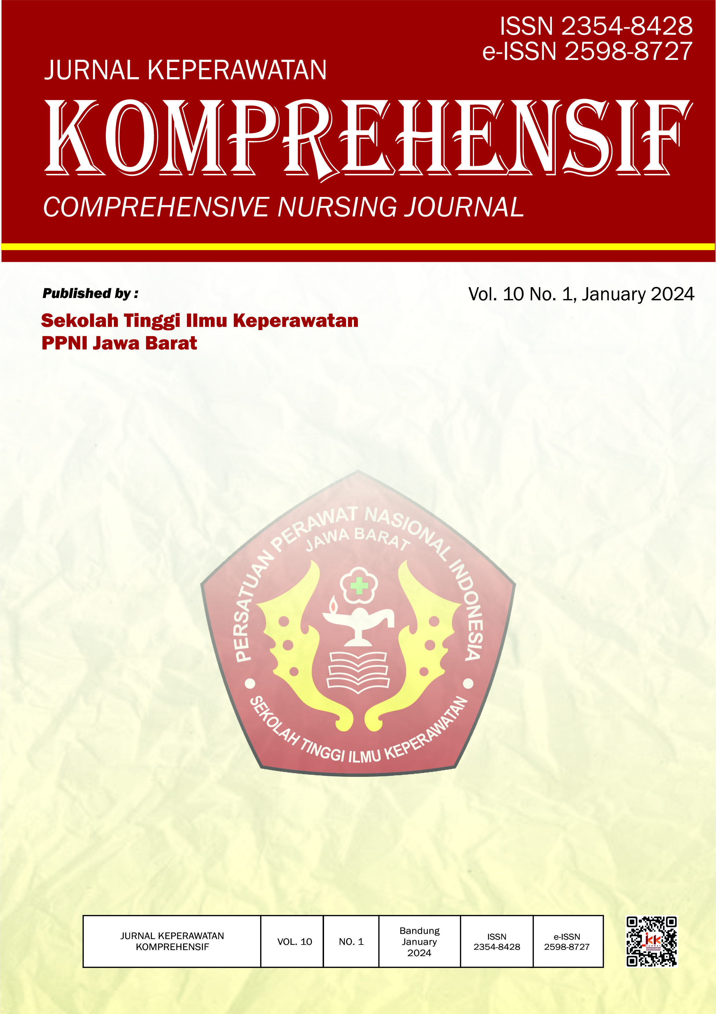 					View Vol. 10 No. 1 (2024): JURNAL KEPERAWATAN KOMPREHENSIF (COMPREHENSIVE NURSING JOURNAL)
				